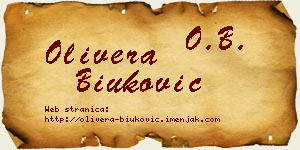 Olivera Biuković vizit kartica